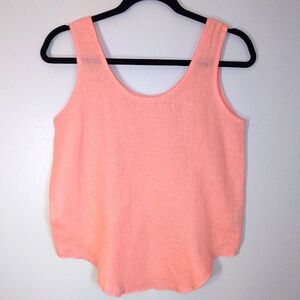 NWOT BAIRD Pastel Coral 100% Irish Handkerchief Linen Tank